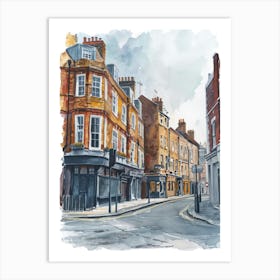 Harrow London Borough   Street Watercolour 3 Art Print