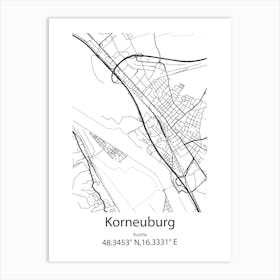 Korneuburg,Austria Minimalist Map Art Print