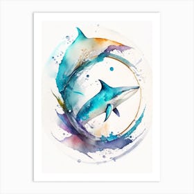 Soupfin Shark 2 Watercolour Art Print