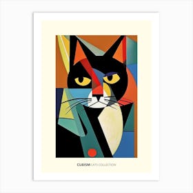 Picasso Inspired Cats Cubism Collection Art Print
