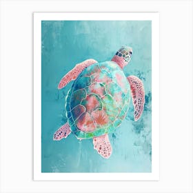Sea Turtle In The Blue Ocean Art Print