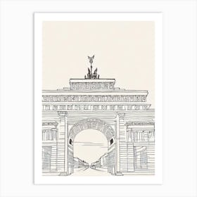 Brandenburg Gate 1 Berlin Boho Landmark Illustration Art Print