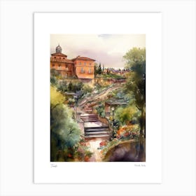 Tivoli, Italy 3 Watercolour Travel Poster Art Print