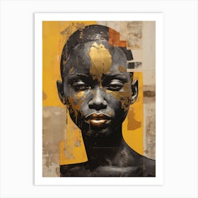 Gold And Black 6 Art Print