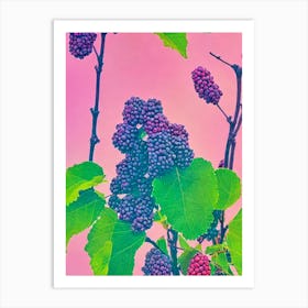 Mulberry 1 Risograph Retro Poster Fruit Art Print