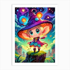 Little Witch In A Hat Art Print