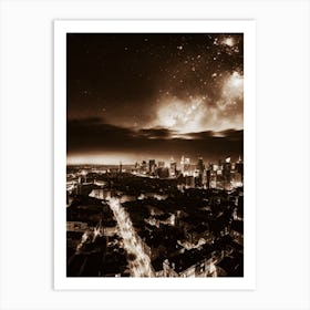 Cityscape At Night 17 Art Print