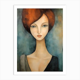 Contemporary art of woman's portrait 10 Art Print