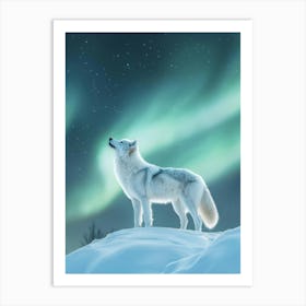 White Wolf. Generated with AI. Art Print Art Print