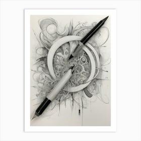 Pens And Pencils Art Print