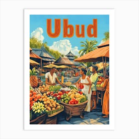 Aihrgdesign A 1970s Inspired Travel Poster For Ubud 1 Art Print