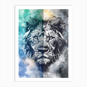 Poster Lion Africa Wild Animal Illustration Art 06 Art Print