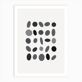 Monochrome Black & White Print Inspired by British Pebble Beaches Art Print