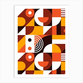 Abstract Geometric Pattern - Bauhaus geometric retro poster #2, 60s poster Art Print