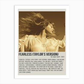 Fearless (Taylor S Version) By Taylor Swift 2021 Poster Art Print