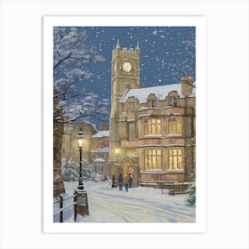 Vintage Winter Illustration Oxford United Kingdom 1 Art Print
