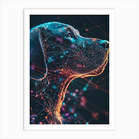 Abstract Dog Portrait. Generated AI. Art Print Art Print