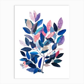 'Blue Leaves' 8 Art Print