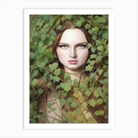 Ivy Plants Vines Woman Face Avatar Art Print