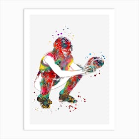 Handball Player Girl Hits The Ball 3 Art Print