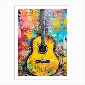 Guitar On Canvas Art Print