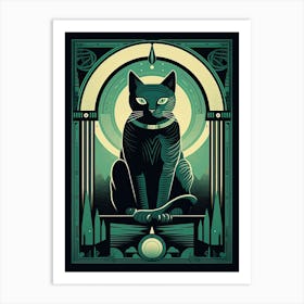 The Temperance, Black Cat Tarot Card 0 Art Print
