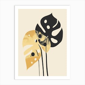 Swiss Cheese Plant Minimalist Illustration 2 Art Print