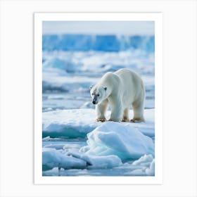 Polar Bear On Ice Art Print