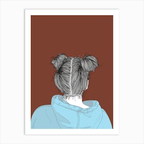 Back Of A Girl With Buns Art Print