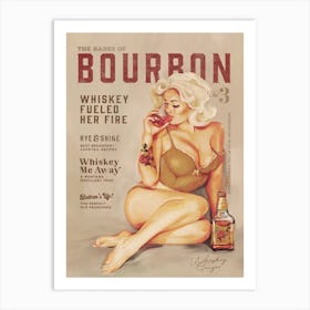 Babes Of Bourbon Vol 3 Whiskey Fueled Her Fire Art Print