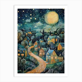 Gustav Klimt Print Night Town Stars Klimt Poster Klimt Exhibition Poster Painting Flower Garden Full Art Print