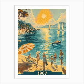 Aihrgdesign A Vintage Poster Of A Seaside Resort In 1907 With 6528dfe7 1266 4398 80cf B5b58bb83bd5 1 Art Print