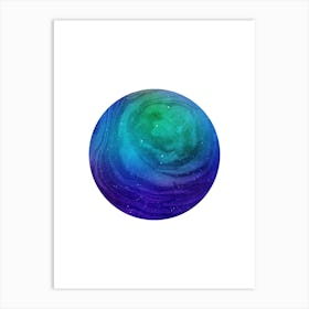 Circular Blue Marble Artwork Art Print