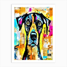 Hound Dog Stare - Colorful Doberman Art Print