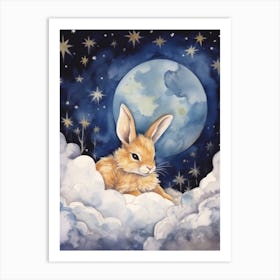 Baby Hare 2 Sleeping In The Clouds Art Print