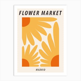 Flower Market Madrid, Sunflowers, Floral art Art Print