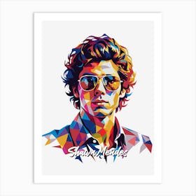 Shawn Mendes 03 Portrait Music Icon WPAP Pop Art Style Art Print