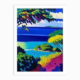 Ile De La Reunion France Colourful Painting Tropical Destination Art Print