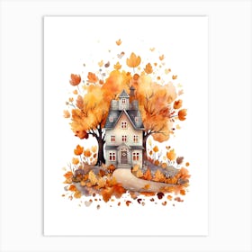 Cute Autumn Fall Scene 31 Art Print