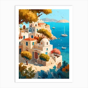 Greek Village Art Print