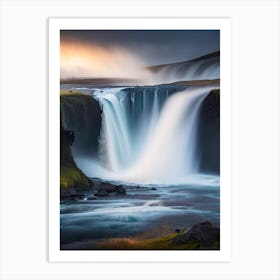 Goðafoss, Iceland Realistic Photograph (3) Art Print