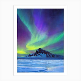 Panoramic Northern Lights Over A Remote Icy Tundra Art Print