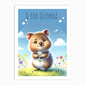 Q For Quokka Nursery Art Print