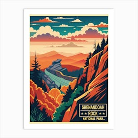 Vintage Shenandoah Rock National Park Art Print