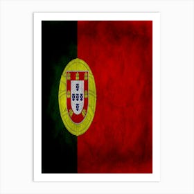 Portugal Flag Texture Art Print