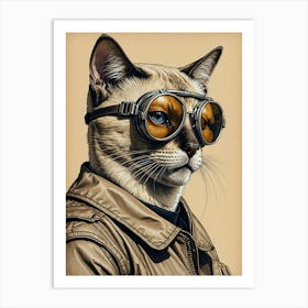 Steampunk Cat Art Print