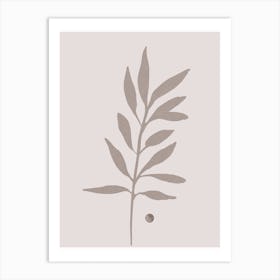 Taupe Simple Botanical Art Print