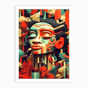 Afro Abstract - 3d Portrait Art Print