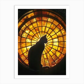 Cat In Stained Glass Window 11 Art Print