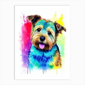 Norwich Terrier Rainbow Oil Painting Dog Art Print